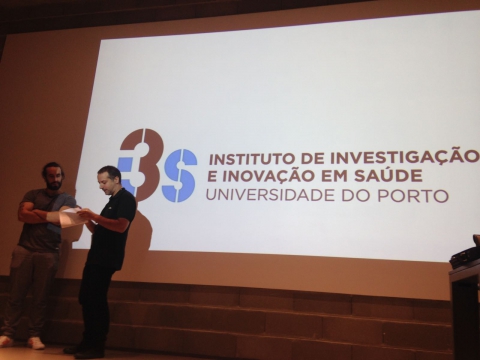 Jose Bessa and Pablo Cabezas at the beginning of the talk in i3s auditorium